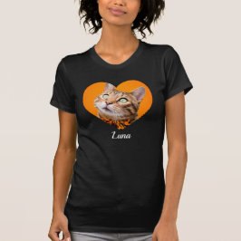 Camiseta Nombre de tipografía moderna y foto con corazón de