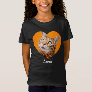 Camiseta Nombre de tipografía moderna y foto del corazón de