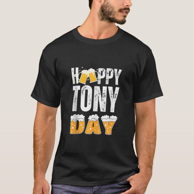 Camiseta Nombre de TONY coincidente Cerveza de cumpleaños N (Anverso)