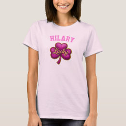 Camiseta Nombre de Trébol Frente y Atrás Día de San Patrici