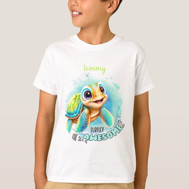 Camiseta Nombre de verano de la tortuga corta (Anverso)