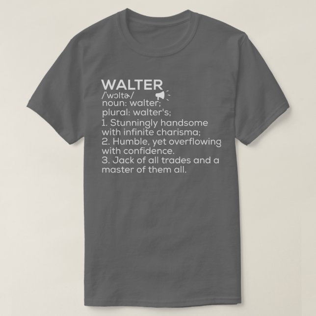 Camiseta Nombre de Walter Definición Walter Significado Nom (Diseño del anverso)