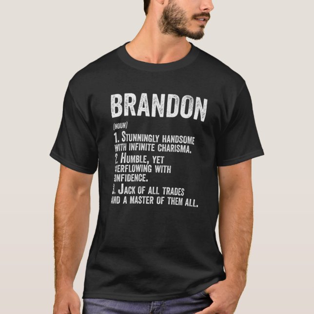 Camiseta Nombre Definición de Brandon Nombre Personalizado  (Anverso)