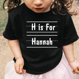 Camiseta Nombre del alfabeto personalizado Primer día de re