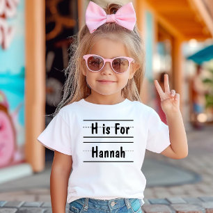 Camiseta Nombre del alfabeto personalizado Primer día de re