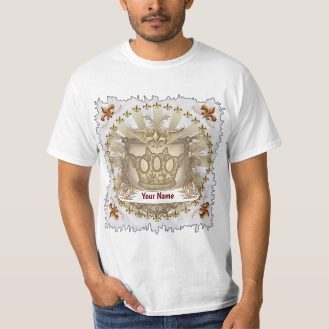 Camiseta Nombre del apellido del escudo de la corona (Anverso)