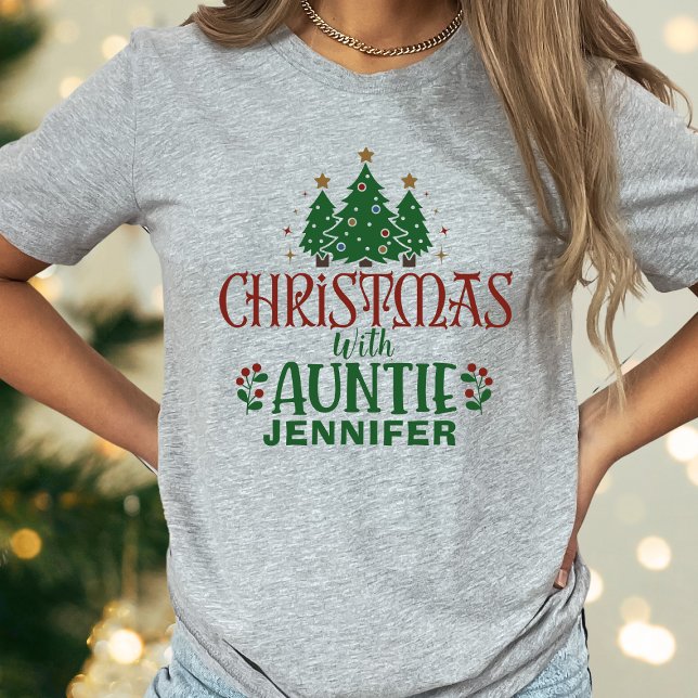 Camiseta Nombre del árbol de Navidad de familia tía (Subido por el creador)