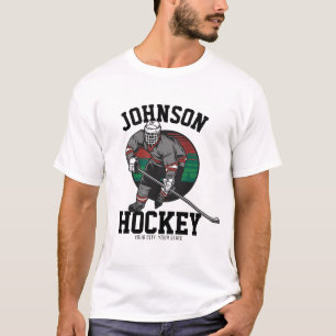 Camiseta Nombre del atleta del jugador de hockey sobre hiel