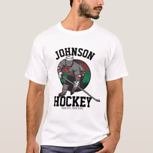 Camiseta Nombre del atleta del jugador de hockey sobre hiel (Anverso)