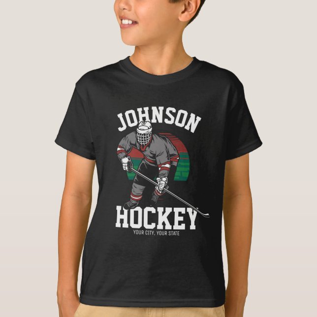 Camiseta Nombre del atleta del jugador de hockey sobre hiel (Anverso)