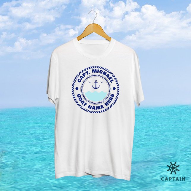 Camiseta Nombre del barco de anclaje náutico personalizado (Subido por el creador)