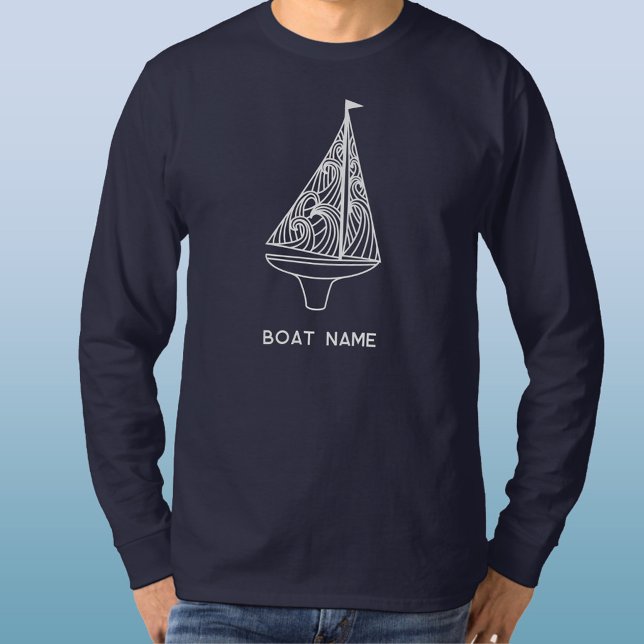 Camiseta Nombre del barco de vela Nautical (Sailing boat or yacht t-shirt with custom personalized name)