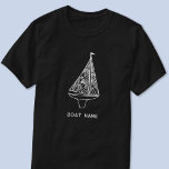 Camiseta Nombre del barco de vela Nautical<br><div class="desc">Añade tu nombre de barco (o,  si lo prefieres,  el nombre de una persona) a este moderno diseño de velero azul y blanco. Perfecto para un barco,  un lago o una casa de playa o para todo aquel que ame la vela.</div>