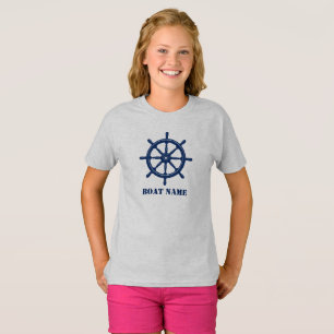 Camiseta Nombre del barco o nombre de la nave Helm Wheel Na