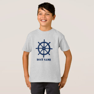 Camiseta Nombre del barco o nombre de la nave Helm Wheel Na
