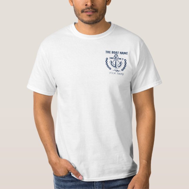 Camiseta Nombre del barco personalizado y Anclaje náutico d (Anverso)