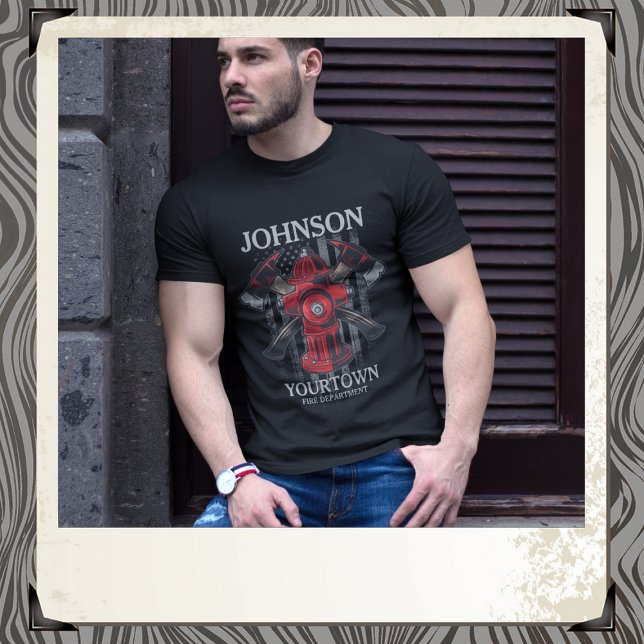 Camiseta NOMBRE DEL bombero Departamento de bomberos Bander (Subido por el creador)