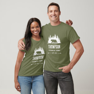 Camiseta Nombre del campamento familiar Oso caminante