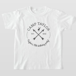 Camiseta Nombre del Campamento Logo Fiesta de Cumpleaños Pe