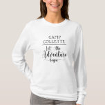 Camiseta Nombre del campo Camping Glamping<br><div class="desc">Nombre del campamento glamping camping fiesta tee. Añade tu nombre del campamento y ¡deja que empiece la aventura! Perfecto para cumpleaños o fiesta de soltera.</div>