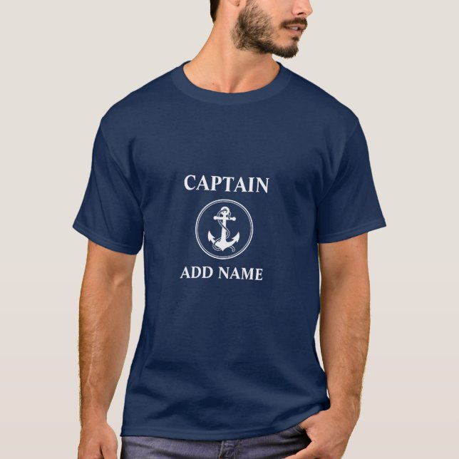 Camiseta Nombre del capitán de la nave o nombre del barco d (Anverso)