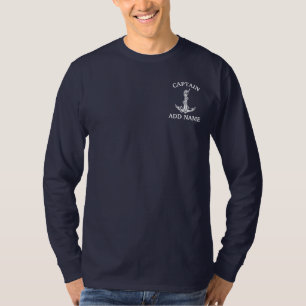 Camiseta Nombre del capitán del Ancla Náutica Vintage
