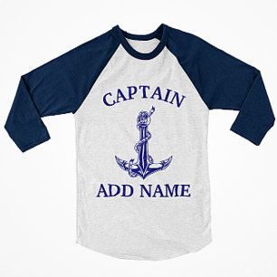 Camiseta Nombre del capitán del Ancla Náutica Vintage