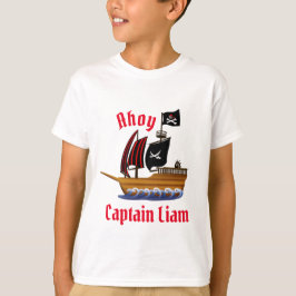 Camiseta Nombre del capitán del barco pirata Ahoy