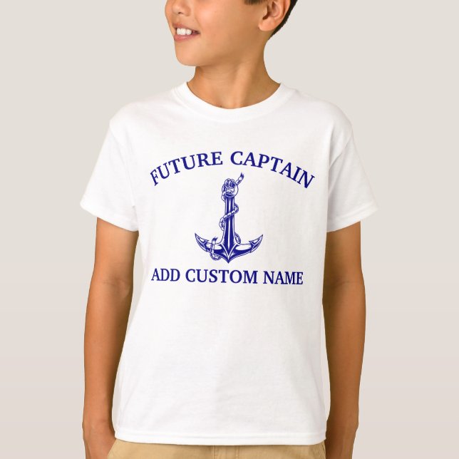 Camiseta Nombre del capitán Vintage Nautical Anchor Rope Fu (Anverso)