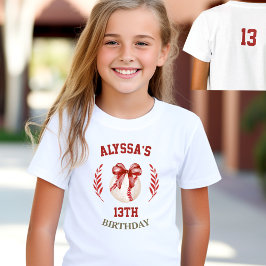 Camiseta Nombre del Chica de cumpleaños de Coquette Basebal