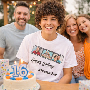 Camiseta Nombre del chico cumpleañero en película de collag