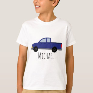 Camiseta Nombre del coche del camión azul del niño personal