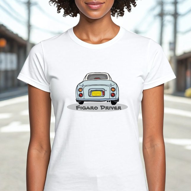 Camiseta Nombre del controlador de Figaro Pale Aqua (Add your name to this cute blue figaro driver t-shirt! Perfect to wear whilst driving your cute car)