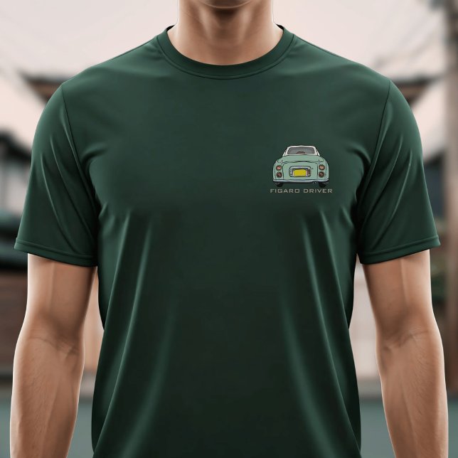 Camiseta Nombre del controlador de Figaro verde esmeralda (A fun green figgy t-shirt with space for your name or car name. Or leave it as Figaro Driver)