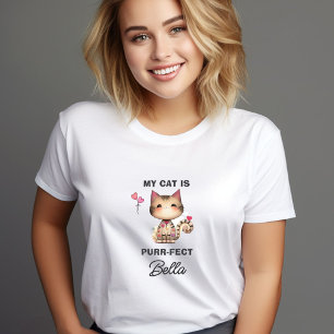 CAMISETA NOMBRE DEL CORAZÓN CAT DE PURR-FECT