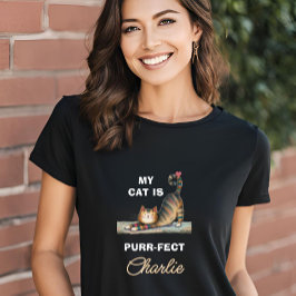 CAMISETA NOMBRE DEL CORAZÓN CAT DE PURR-FECT