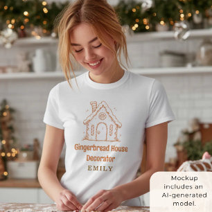 Camiseta Nombre del decorador de la casa de jengibre Navida