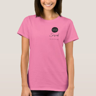 Camiseta Nombre del Empleado Logo de Negocio Salón de Belle