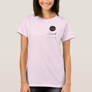 Camiseta Nombre del Empleado Logo de Negocio Salón de Belle