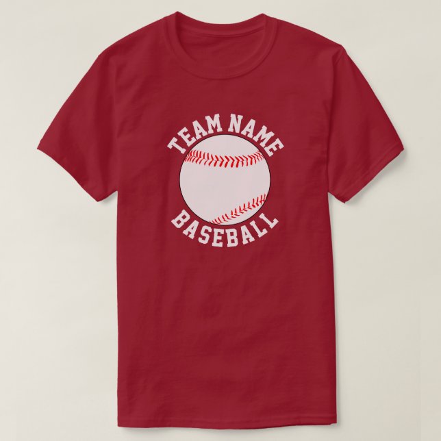 Camiseta Nombre del equipo de béisbol personalizado, número (Diseño del anverso)