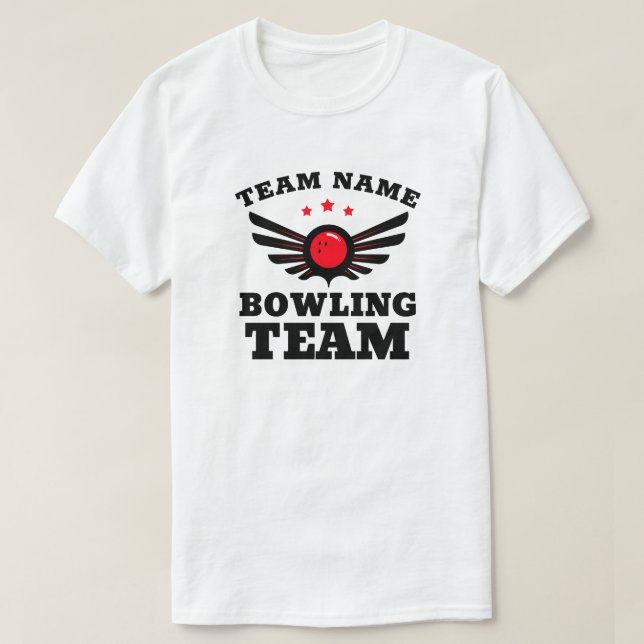 Camiseta Nombre del equipo de Bowling de personalizado T-Sh (Diseño del anverso)