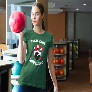 Camiseta Nombre del equipo de bowling del personalizado