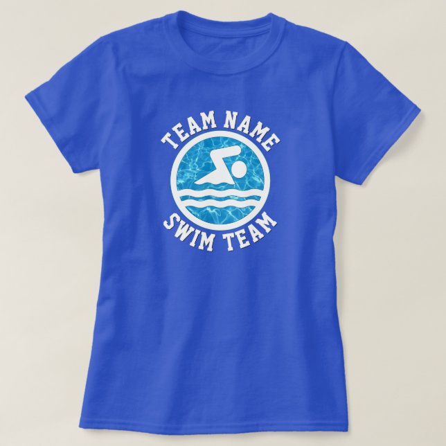 Camiseta Nombre del equipo de natación del Personalizado fe (Diseño del anverso)