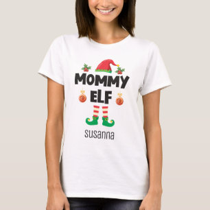 Camiseta Nombre del equipo de navidades de mami elf
