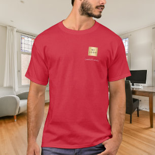 Camiseta nombre del equipo logo negocio rojo
