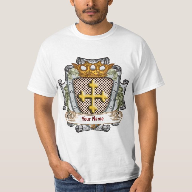 Camiseta Nombre del escudo de la familia valiente (Anverso)
