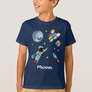 Camiseta Nombre del espacio del cohete de los globos arco i