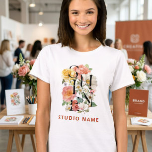 Camiseta Nombre del estudio creativo floral SHINE Corporati