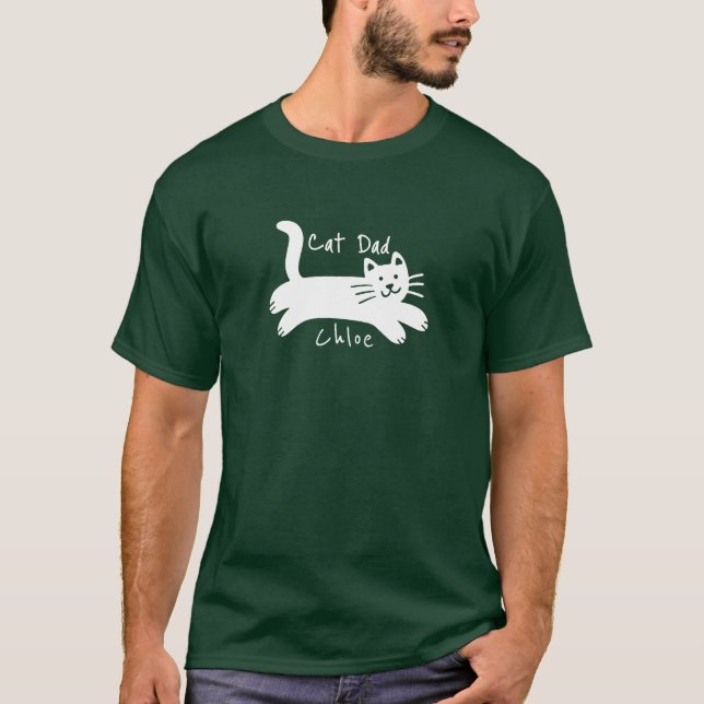 Camiseta Nombre del gato del personalizado de papá (Anverso)