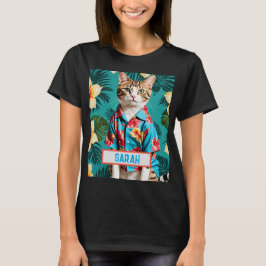 Camiseta Nombre del gato Pegatina de camisas hawaianas, ama